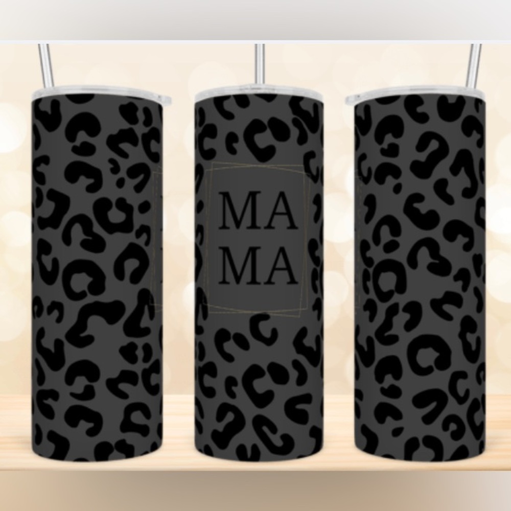 Black Leopard Mama Tumbler